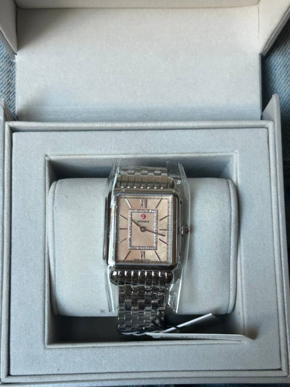 Michele Deco II Diamond Pink Dial Swiss Watch NWT